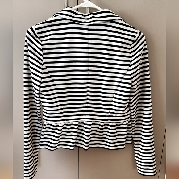 Elle striped cropped peplum blazer - Picture 2 of 5